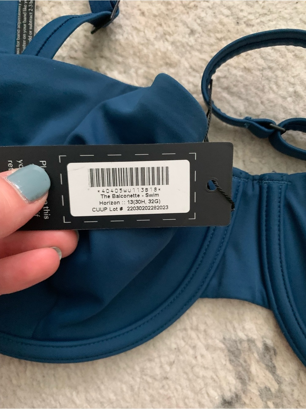 Cuup Balconette Swim Bikini Top Size 13 - Picture 3 of 4